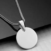 Silver Round Plate Necklace